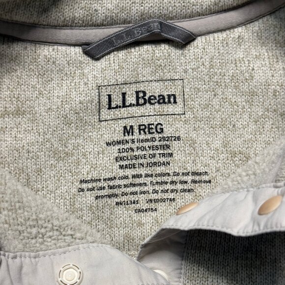 L.L. Bean Women's Sweater Fleece Pullover - Cream White - Picture 4 of 6